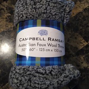 Campbell Ramsey Faux Wool Throw - Gray